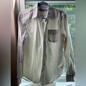 Lucky Brand Men’s Medium Cream Button Down